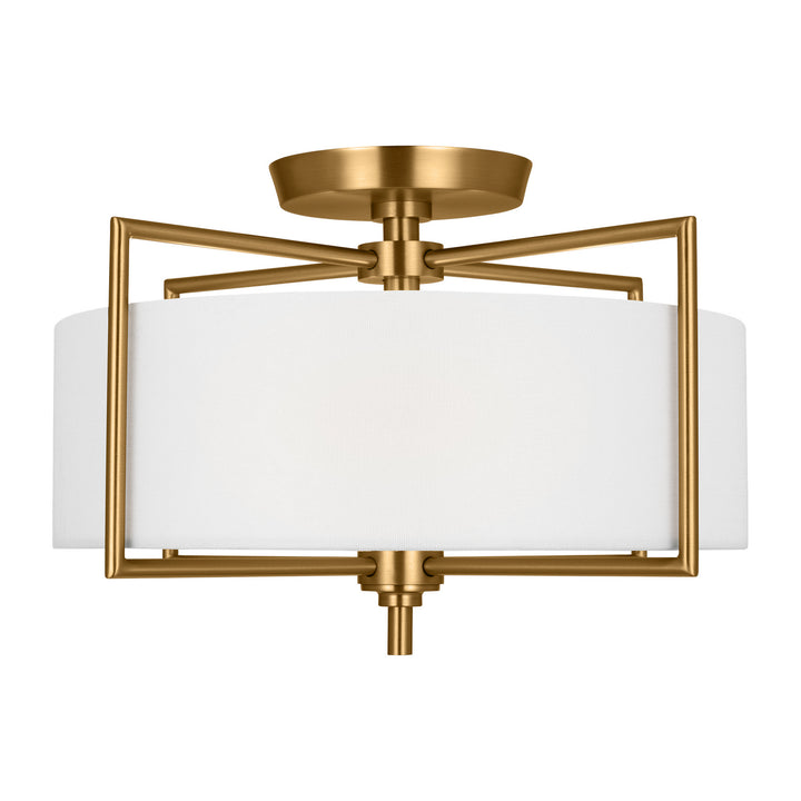 Perno Two Light Semi-Flush Mount in Burnished Brass - available from The Lighting Shoppe, trusted by Canadian homeowners