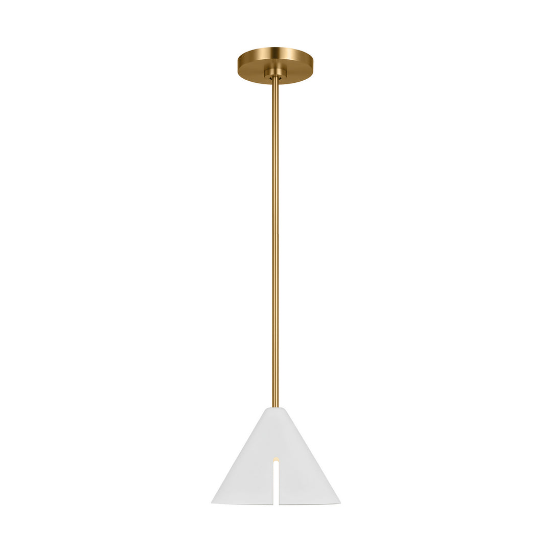 Cambre LED Pendant in Matte White and Burnished Brass - available from The Lighting Shoppe, trusted by Canadian homeowners