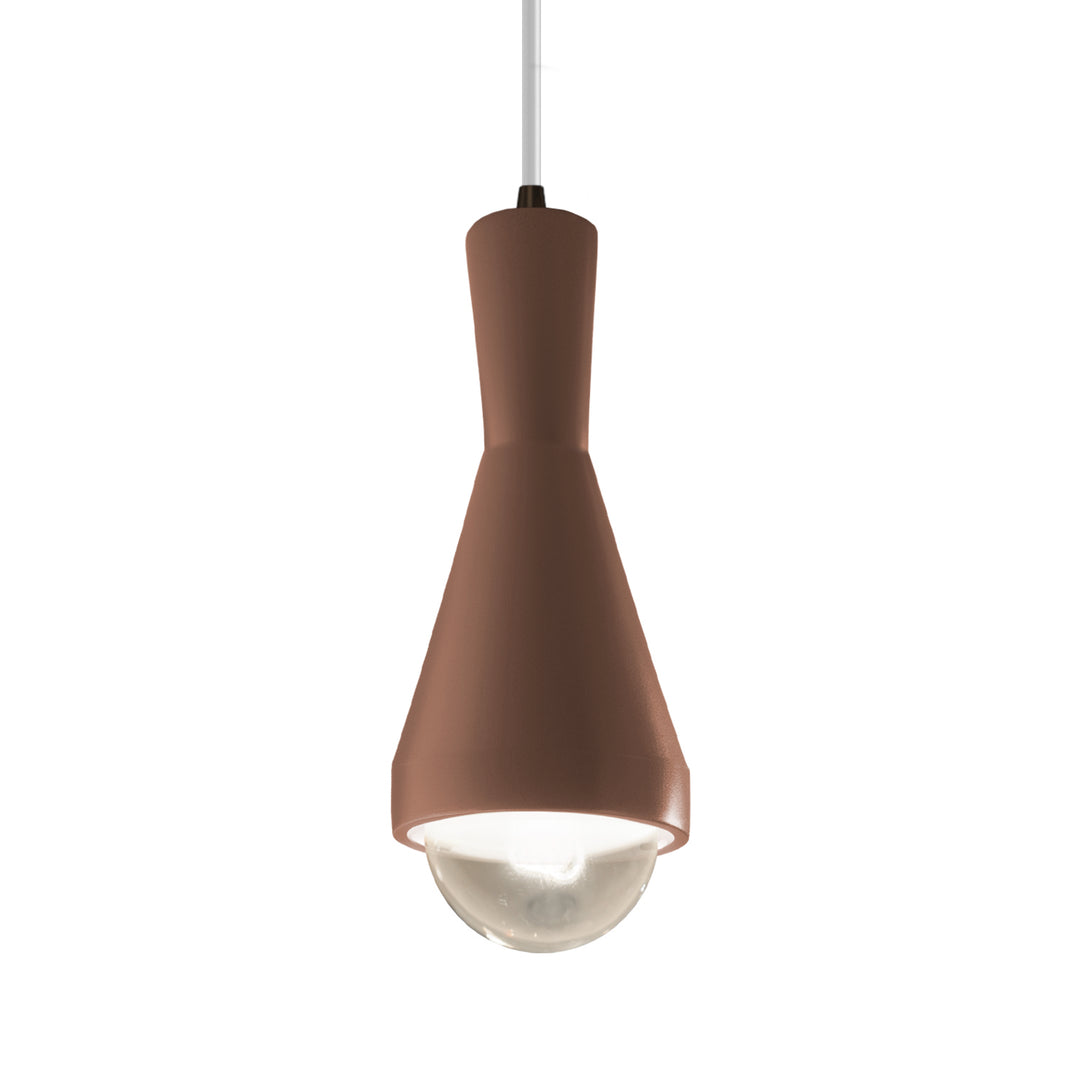 Justice Designs - CER-6520-CLAY-DBRZ-WTCD - One Light Pendant - Radiance - Canyon Clay