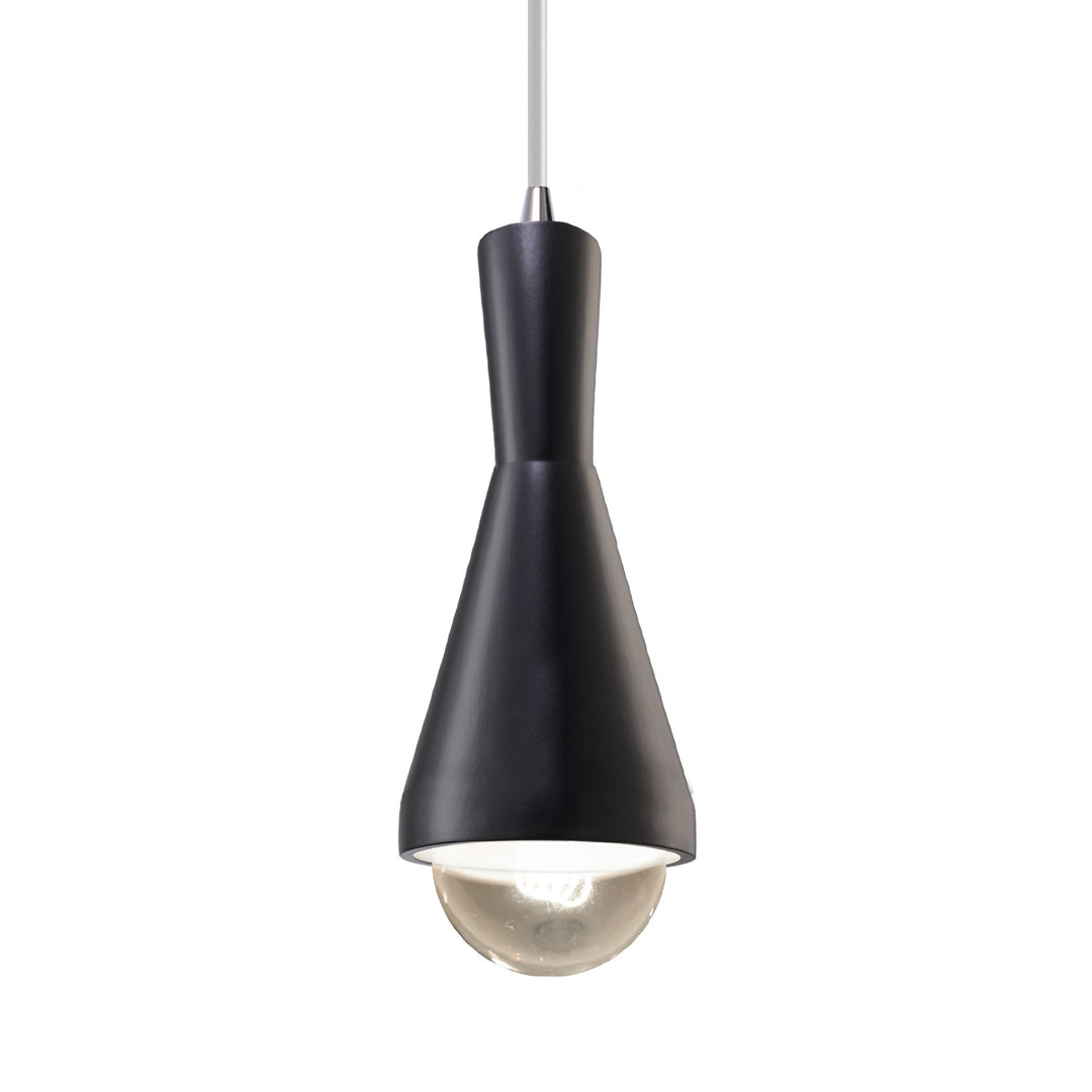 Justice Designs - CER-6520-CRB-CROM-WTCD - One Light Pendant - Radiance - Carbon - Matte Black