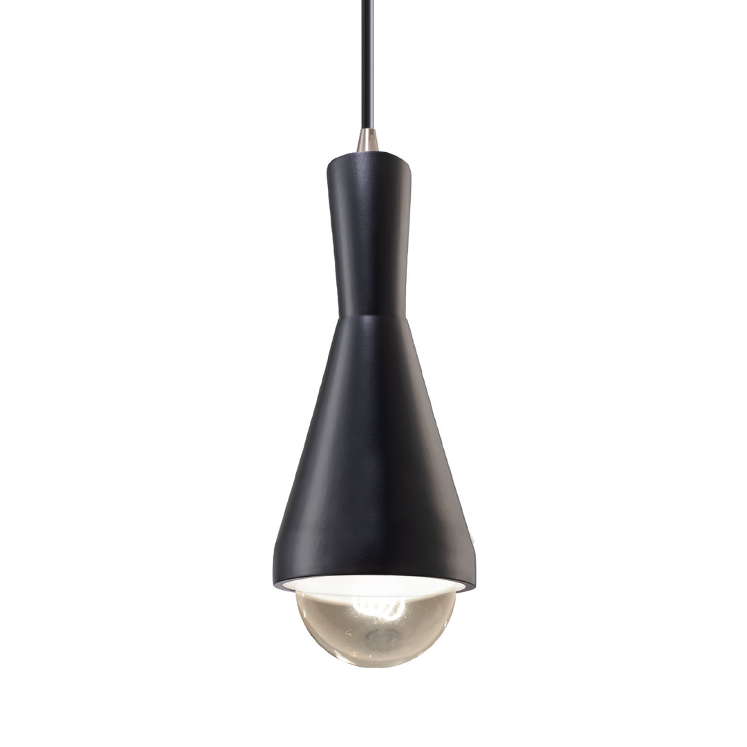 Justice Designs - CER-6520-CRB-NCKL-BKCD - One Light Pendant - Radiance - Carbon - Matte Black