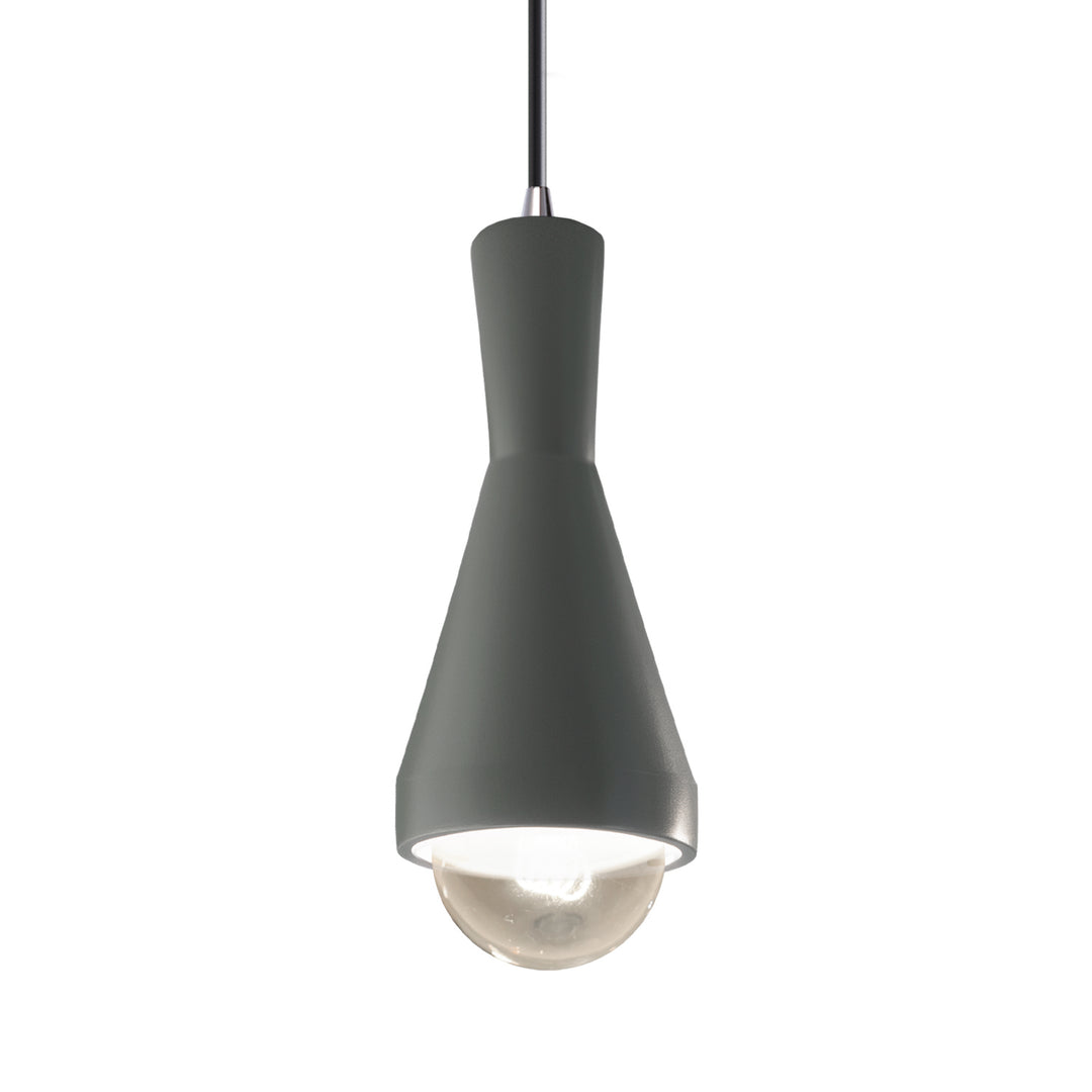 Justice Designs - CER-6520-PWGN-CROM-BKCD - One Light Pendant - Radiance - Pewter Green