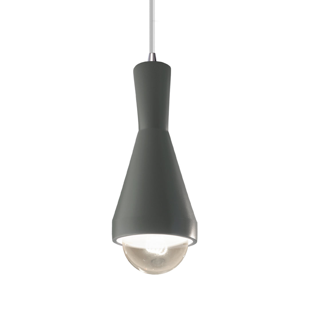 Justice Designs - CER-6520-PWGN-CROM-WTCD - One Light Pendant - Radiance - Pewter Green