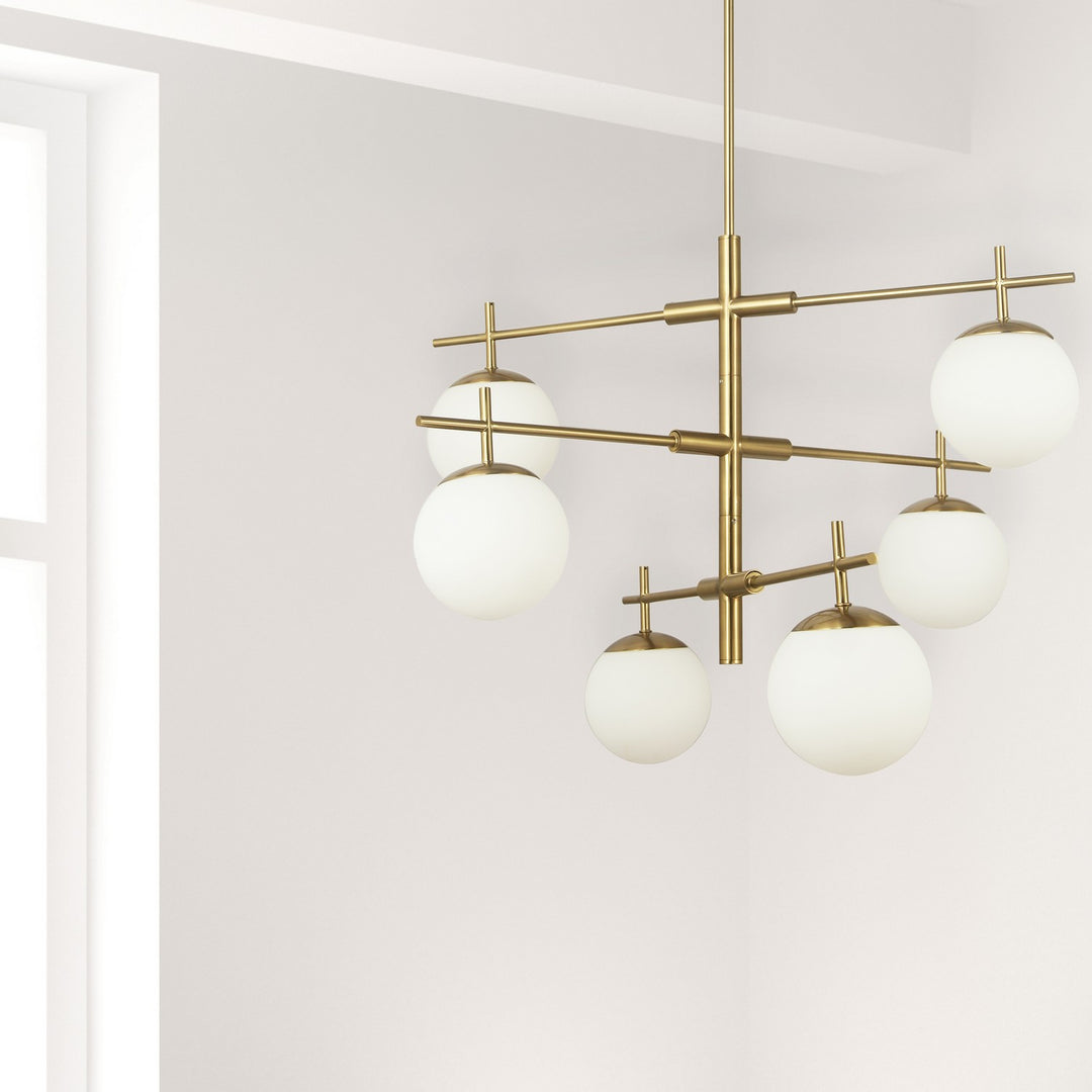 Dainolite Canada - CAE-306C-AGB - Six Light Chandelier - Caelia - Aged Brass