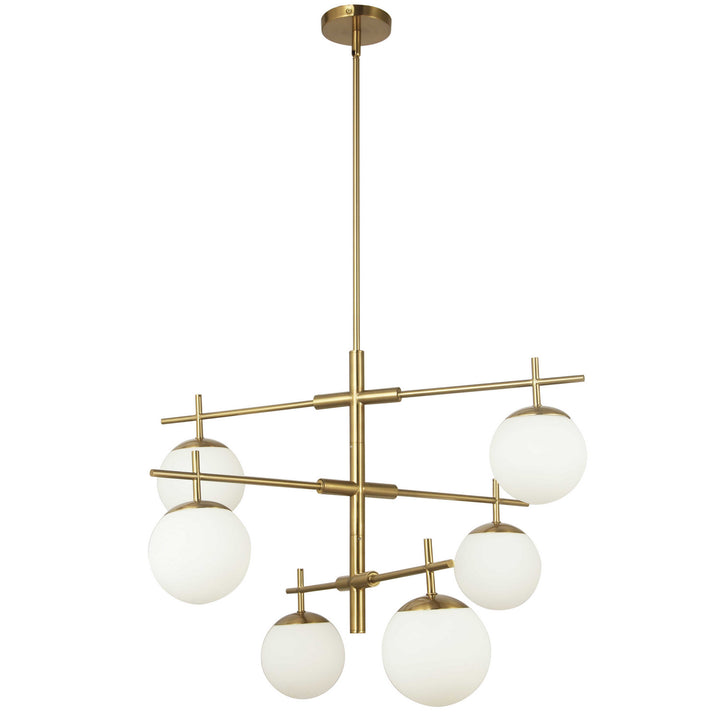 Caelia Six Light Chandelier in Aged Brass - available from The Lighting Shoppe, trusted by Canadian homeowners