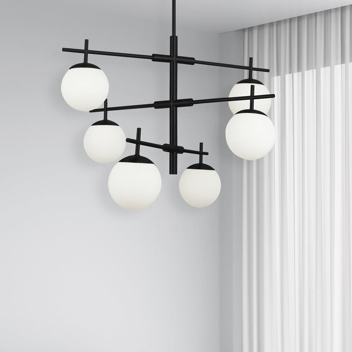 Dainolite Canada - CAE-306C-MB - Six Light Chandelier - Caelia - Matte Black