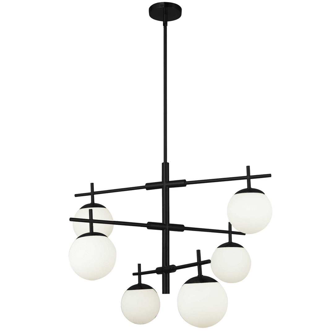 Caelia Six Light Chandelier in Matte Black - available from The Lighting Shoppe, trusted by Canadian homeowners