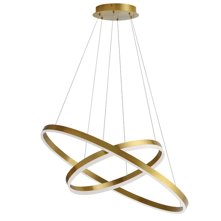 Circulo LED Chandelier in Aged Brass - available from The Lighting Shoppe, trusted by Canadian homeowners