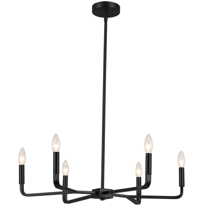 Colette Six Light Chandelier in Matte Black - available from The Lighting Shoppe, trusted by Canadian homeowners