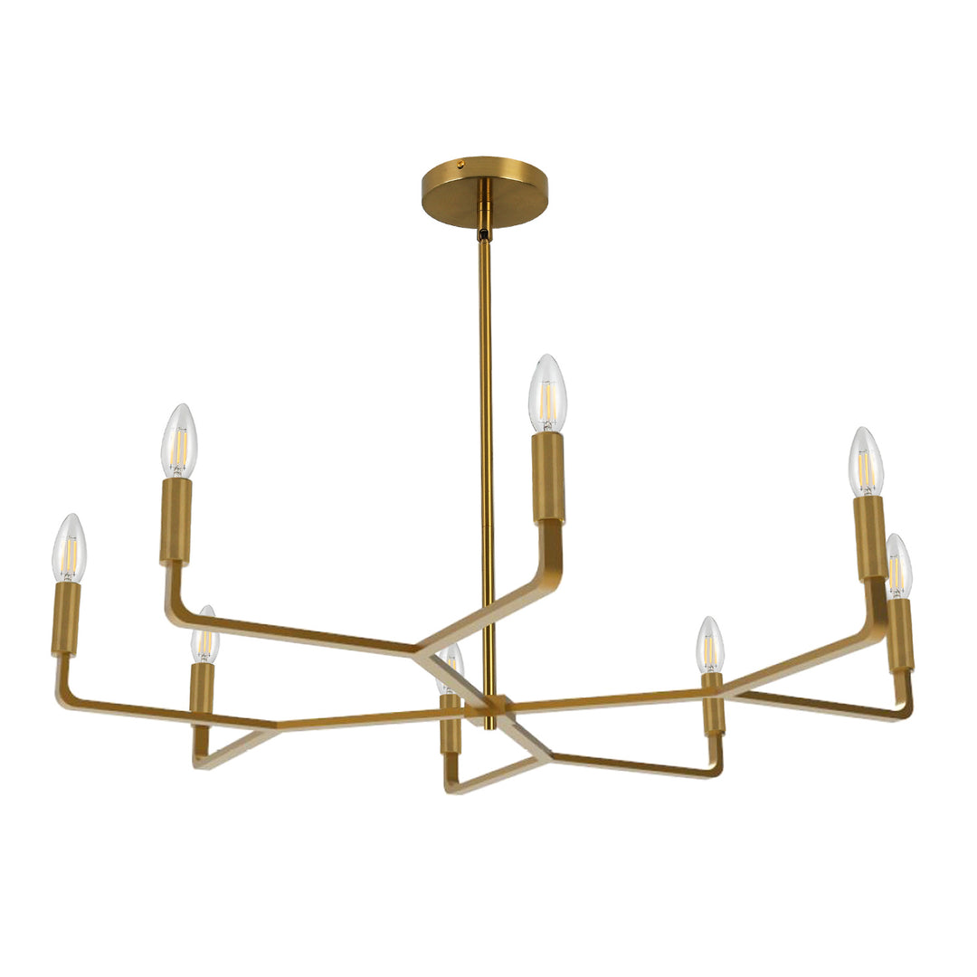 Colette Eight Light Chandelier in Aged Brass - available from The Lighting Shoppe, trusted by Canadian homeowners