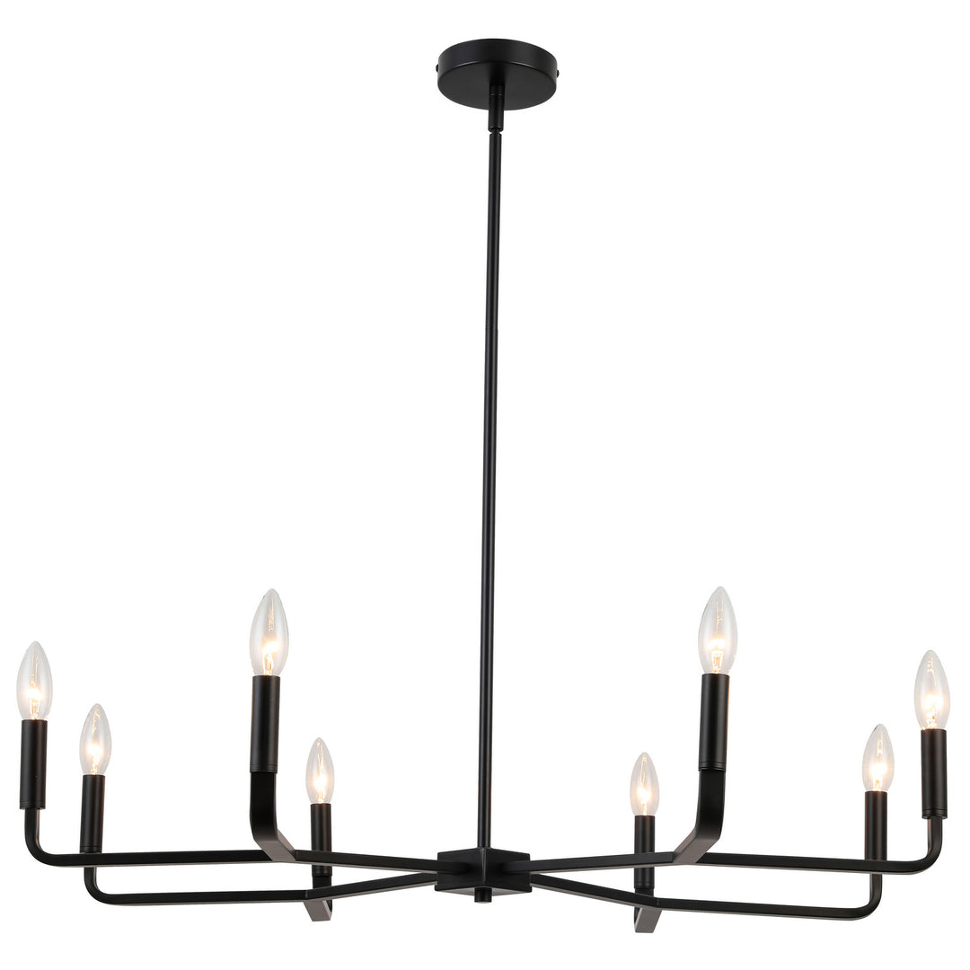 Colette Eight Light Chandelier in Matte Black - available from The Lighting Shoppe, trusted by Canadian homeowners