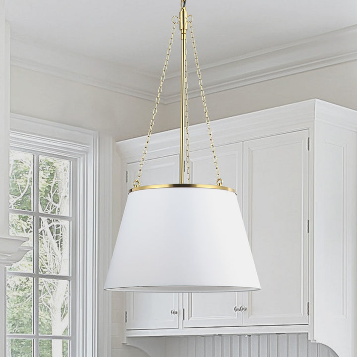 Dainolite Canada - PLY-181P-AGB-WH - One Light Pendant - Plymouth - White