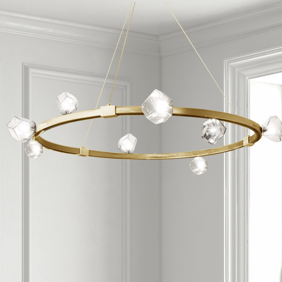Dainolite Canada - PRN-4212C-AGB - 12 Light Chandelier - Pearlene - Aged Brass
