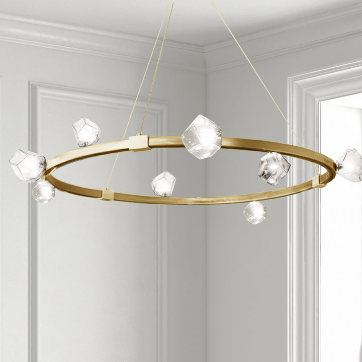 Dainolite Canada - PRN-4212C-AGB - 12 Light Chandelier - Pearlene - Aged Brass