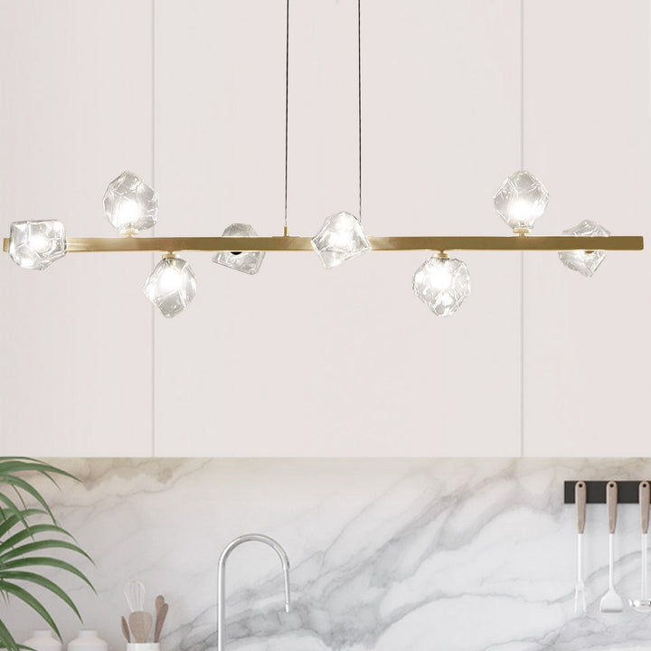 Dainolite Canada - PRN-548HP-AGB - Eight Light Pendant - Pearlene - Aged Brass