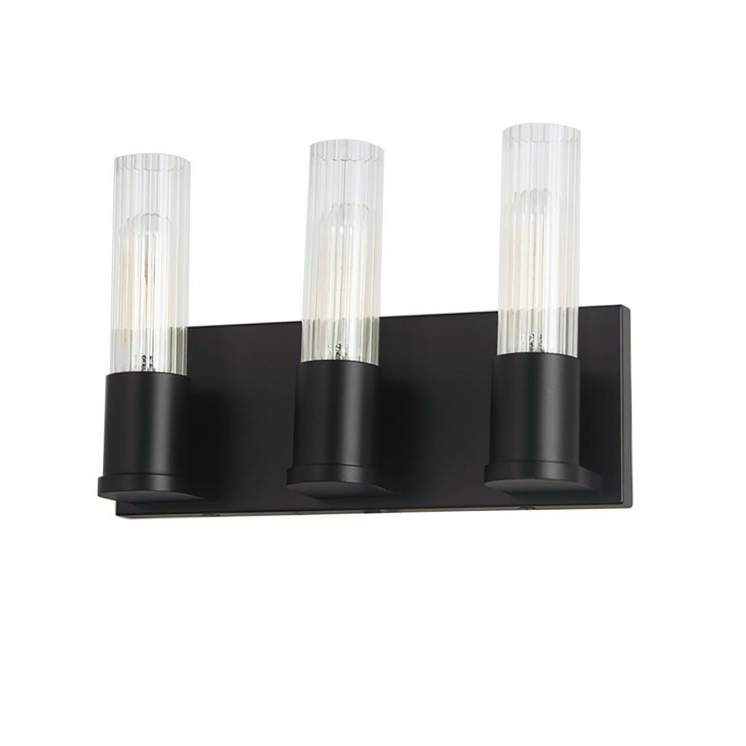 Tube Three Light Vanity in Matte Black - available from The Lighting Shoppe, trusted by Canadian homeowners