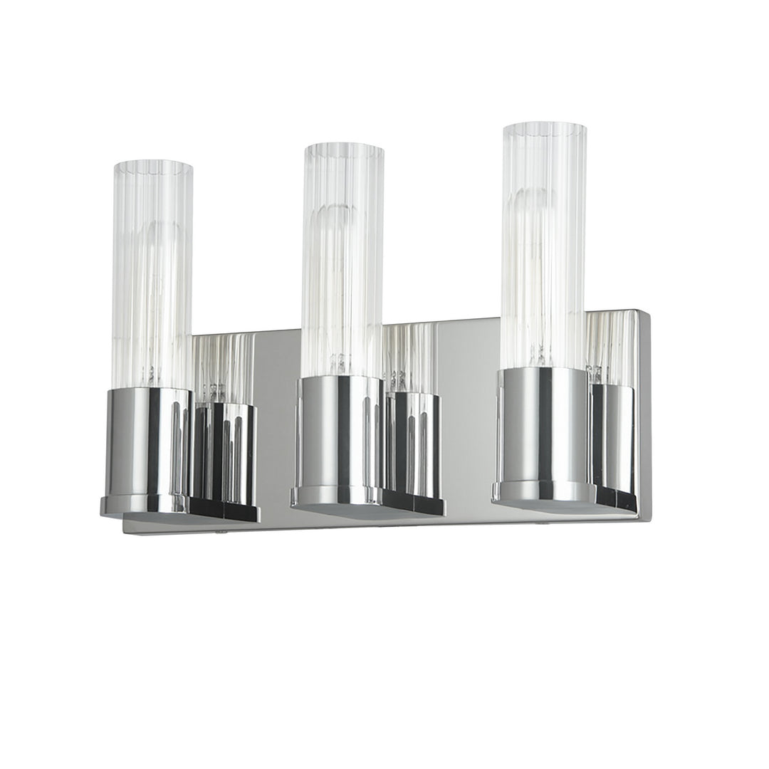 Tube Three Light Vanity in Polished Chrome - available from The Lighting Shoppe, trusted by Canadian homeowners