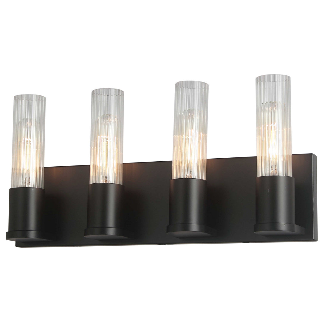 Tube Four Light Vanity in Matte Black - available from The Lighting Shoppe, trusted by Canadian homeowners