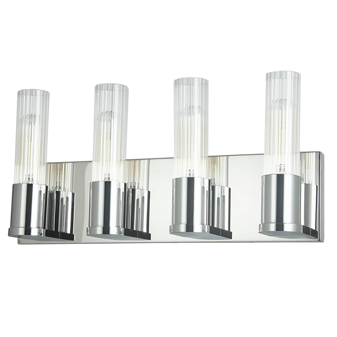 Tube Four Light Vanity in Polished Chrome - available from The Lighting Shoppe, trusted by Canadian homeowners