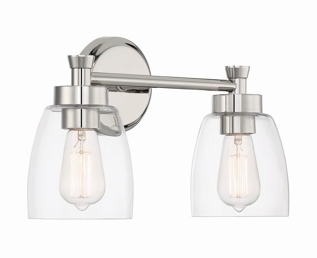 Henning Two Light Vanity in Polished Nickel - available from The Lighting Shoppe, trusted by Canadian homeowners