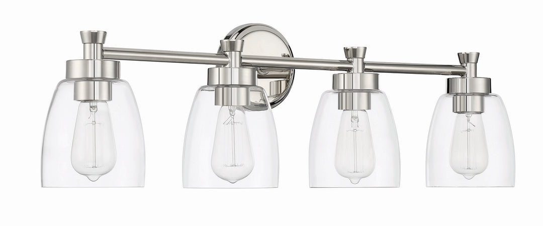 Henning Four Light Vanity in Polished Nickel - available from The Lighting Shoppe, trusted by Canadian homeowners