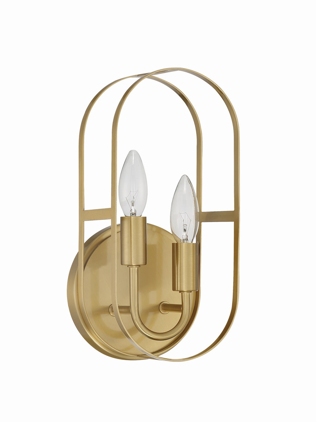 Mindful Two Light Vanity in Satin Brass - available from The Lighting Shoppe, trusted by Canadian homeowners