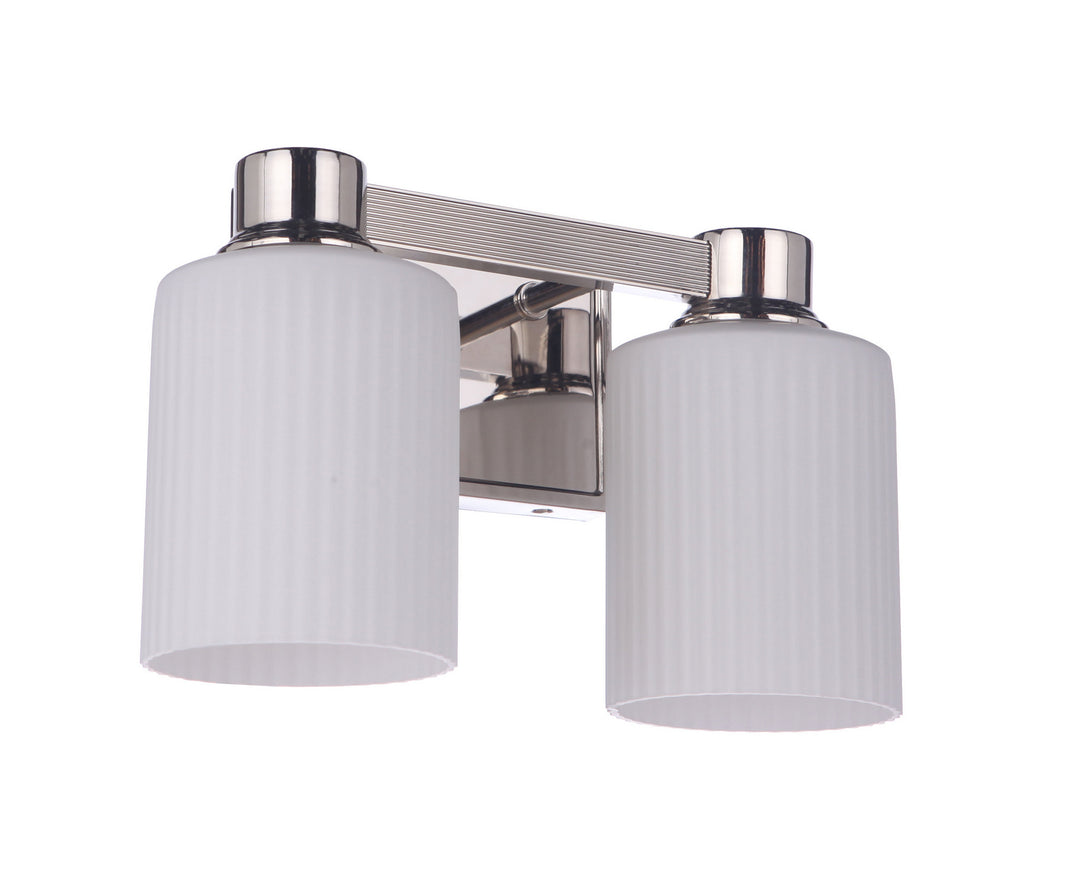 Bretton Two Light Vanity in Polished Nickel - available from The Lighting Shoppe, trusted by Canadian homeowners