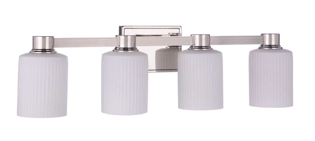 Bretton Four Light Vanity in Polished Nickel - available from The Lighting Shoppe, trusted by Canadian homeowners