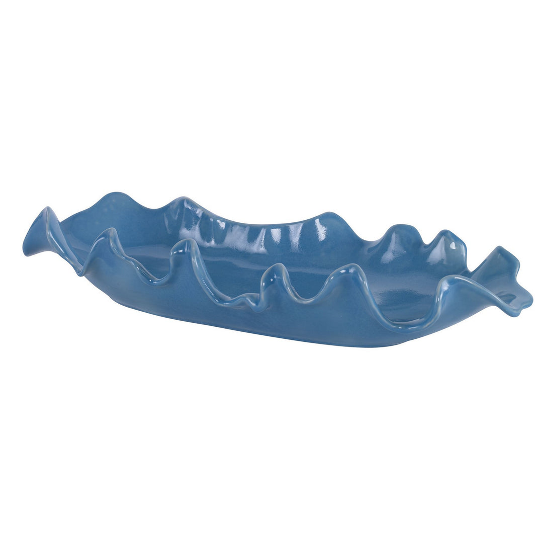 Ruffled Feathers Bowl in Gloss Blue - available from The Lighting Shoppe, trusted by Canadian homeowners