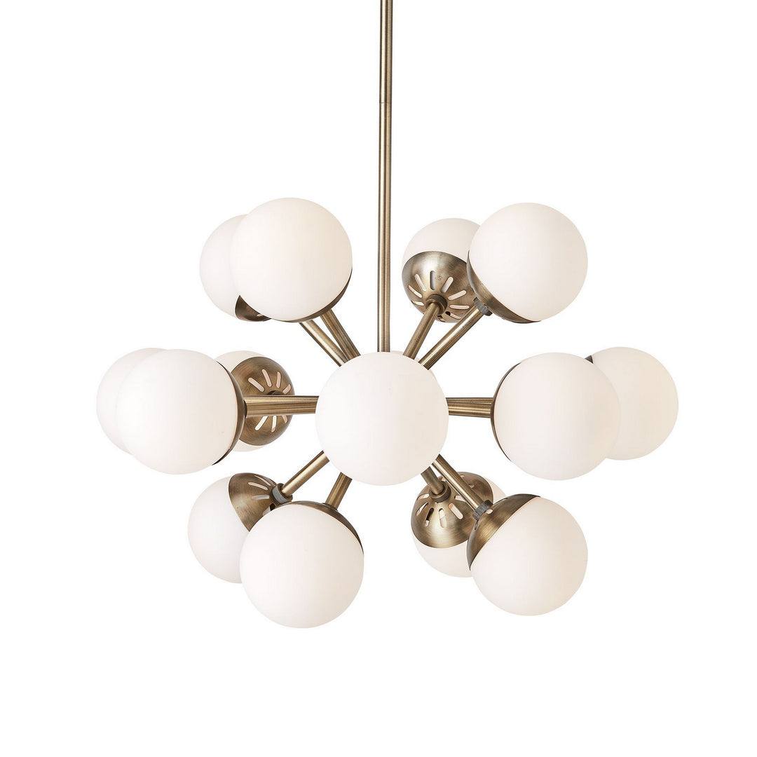 Droplet, 16 Light Chandelier in Antique Brass - available from The Lighting Shoppe, trusted by Canadian homeowners