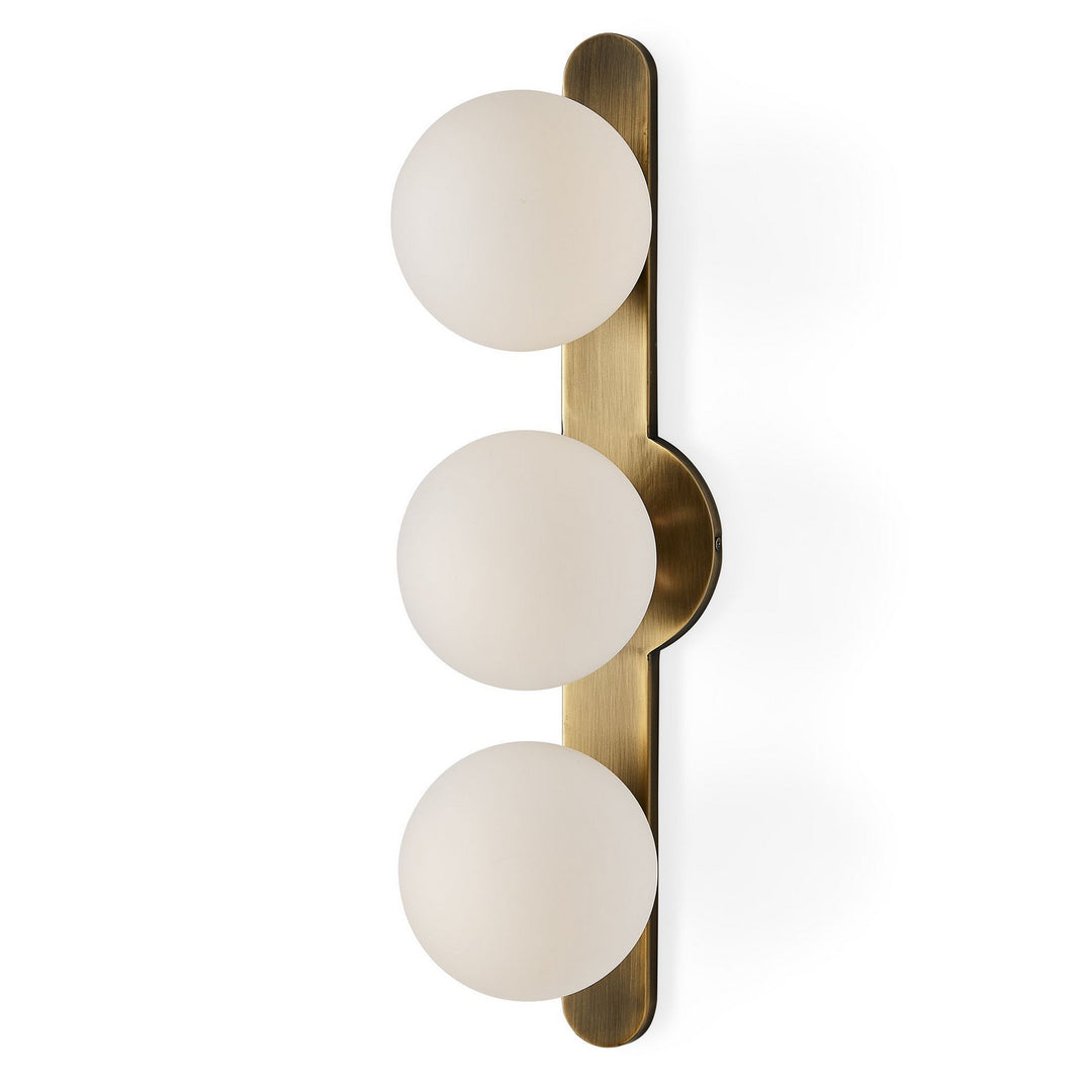 Droplet, Three Light Wall Sconce in Antique Brass - available from The Lighting Shoppe, trusted by Canadian homeowners