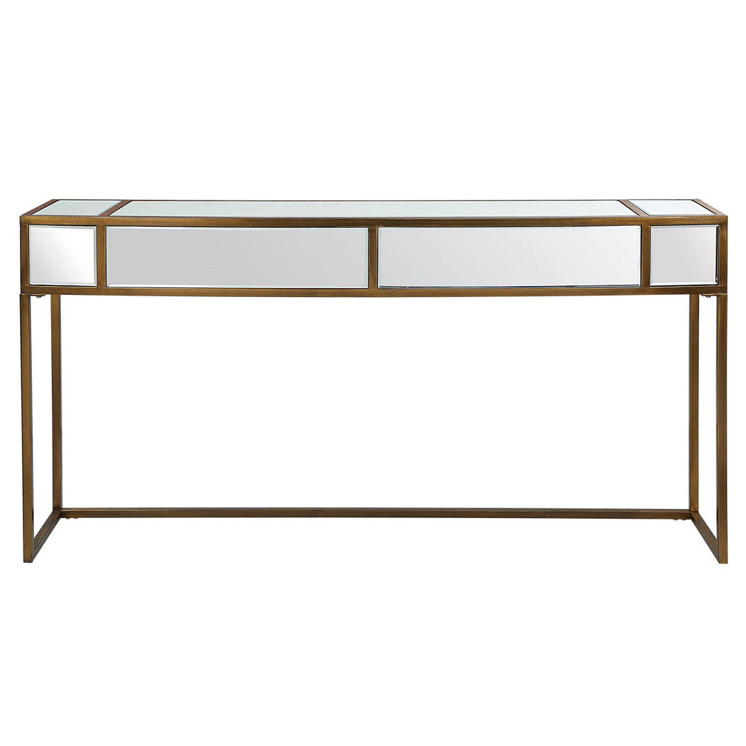 Reflect Console Table in Brushed Aged Gold - available from The Lighting Shoppe, trusted by Canadian homeowners