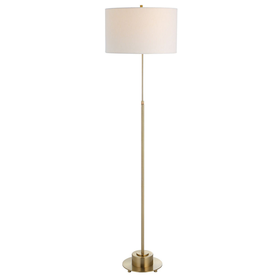 Prominence One Light Floor Lamp in Brushed Antique Brass - available from The Lighting Shoppe, trusted by Canadian homeowners