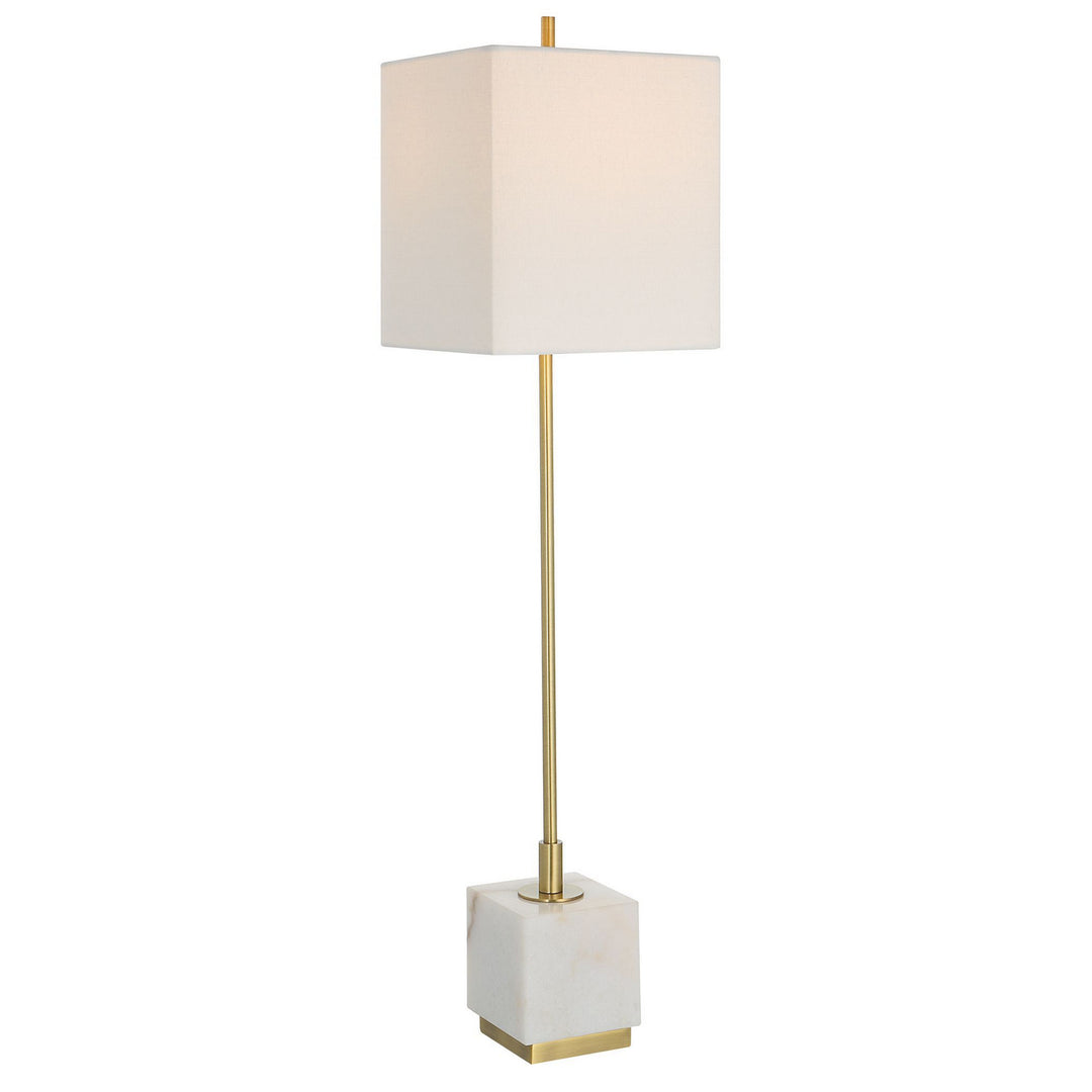 Escort One Light Buffet Lamp in Plated Brushed Brass - available from The Lighting Shoppe, trusted by Canadian homeowners