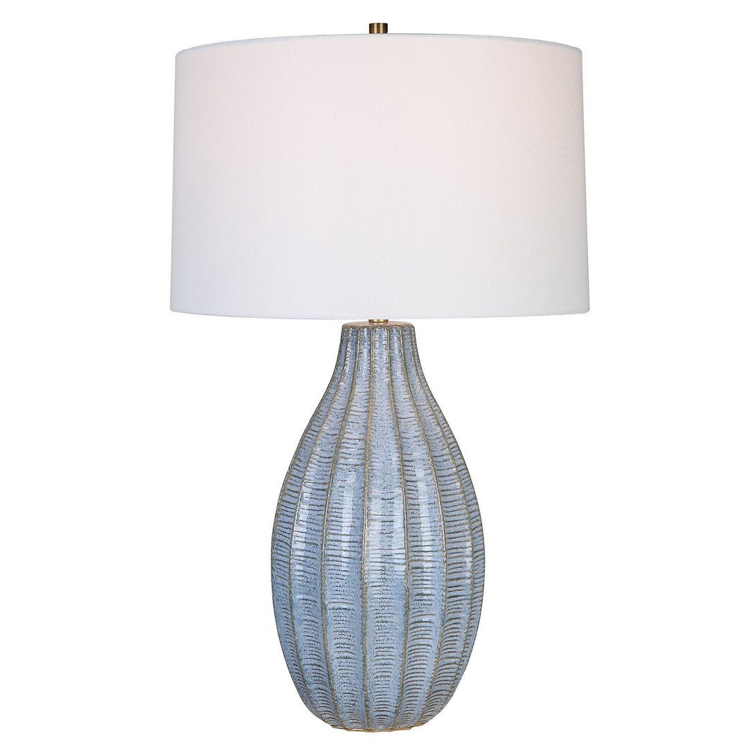 Veston One Light Table Lamp in Antique Brushed Brass - available from The Lighting Shoppe, trusted by Canadian homeowners