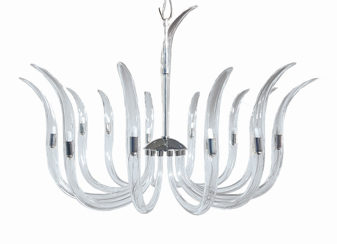 Cisne 12 Light Chandelier in Polished Nickel - available from The Lighting Shoppe, trusted by Canadian homeowners