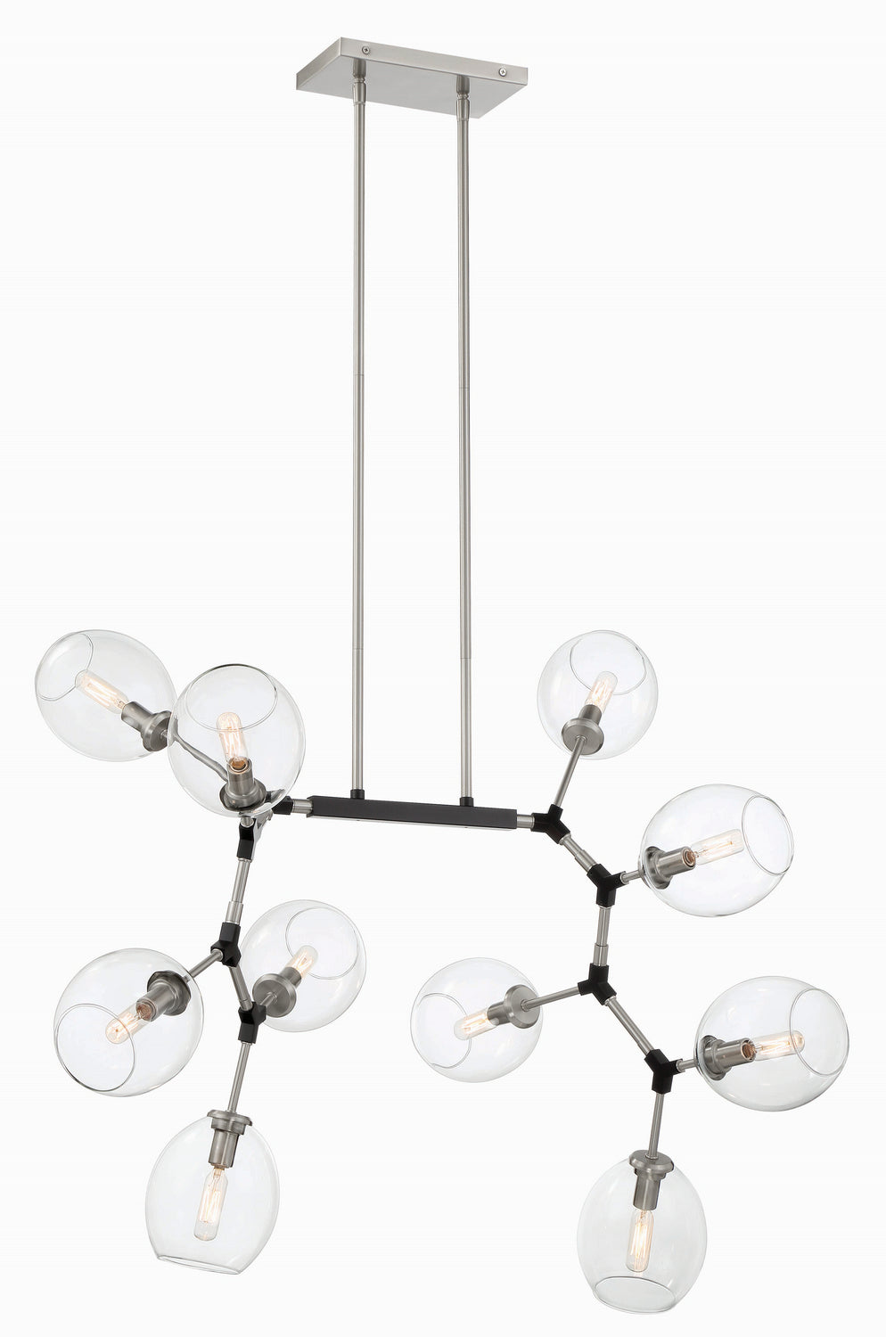 Nexpo Ten Light Chandelier in Coal Black - available from The Lighting Shoppe, trusted by Canadian homeowners