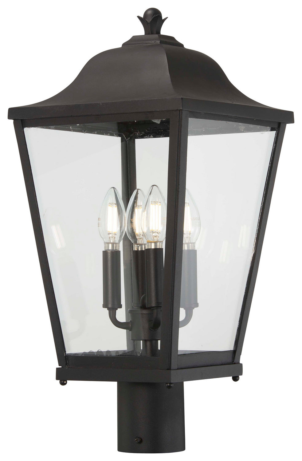 Savannah Four Light Outdoor Post Mount in Sand Coal - available from The Lighting Shoppe, trusted by Canadian homeowners