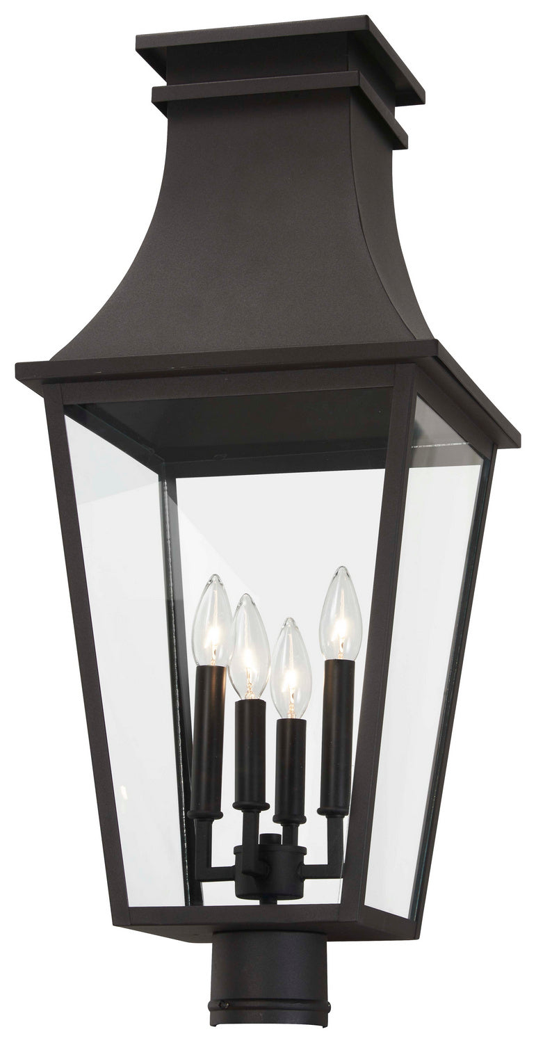 Gloucester Four Light Outdoor Post Mount in Sand Coal - available from The Lighting Shoppe, trusted by Canadian homeowners