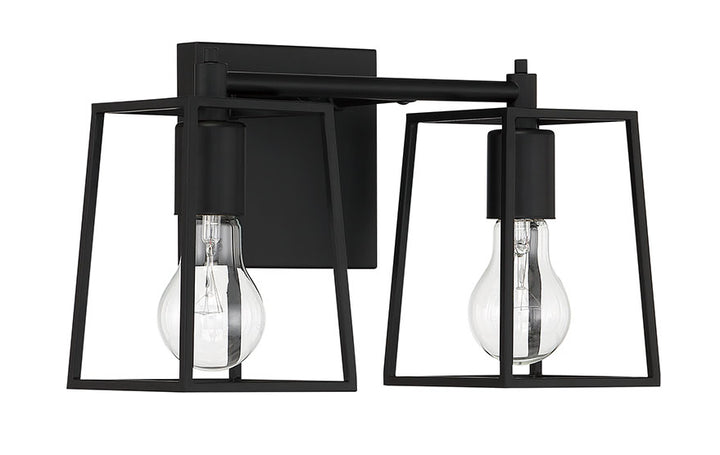 Dunn Two Light Vanity in Flat Black - available from The Lighting Shoppe, trusted by Canadian homeowners
