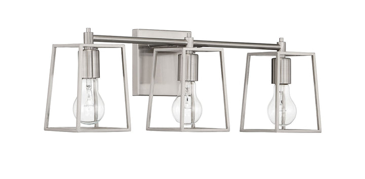 Dunn Three Light Vanity in Brushed Polished Nickel - available from The Lighting Shoppe, trusted by Canadian homeowners