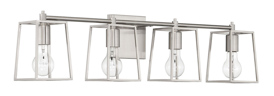 Dunn Four Light Vanity in Brushed Polished Nickel - available from The Lighting Shoppe, trusted by Canadian homeowners