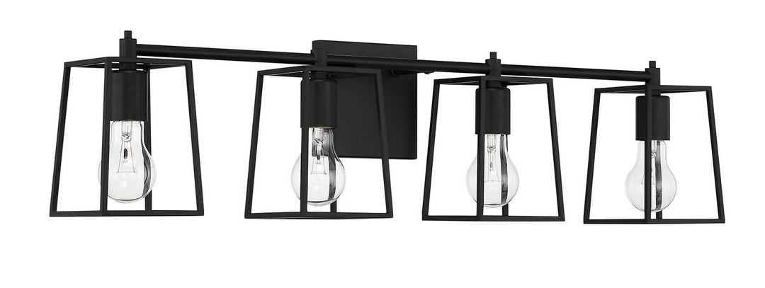 Dunn Four Light Vanity in Flat Black - available from The Lighting Shoppe, trusted by Canadian homeowners