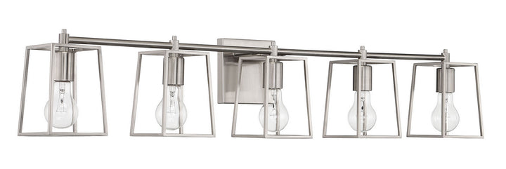 Dunn Five Light Vanity in Brushed Polished Nickel - available from The Lighting Shoppe, trusted by Canadian homeowners