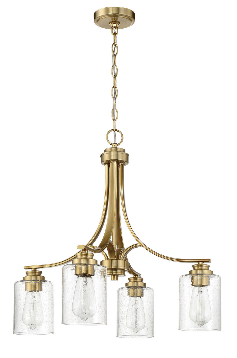 Bolden Four Light Chandelier in Satin Brass - available from The Lighting Shoppe, trusted by Canadian homeowners