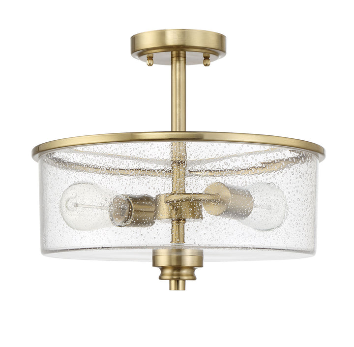 Bolden Two Light Convertible Semi Flush in Satin Brass - available from The Lighting Shoppe, trusted by Canadian homeowners