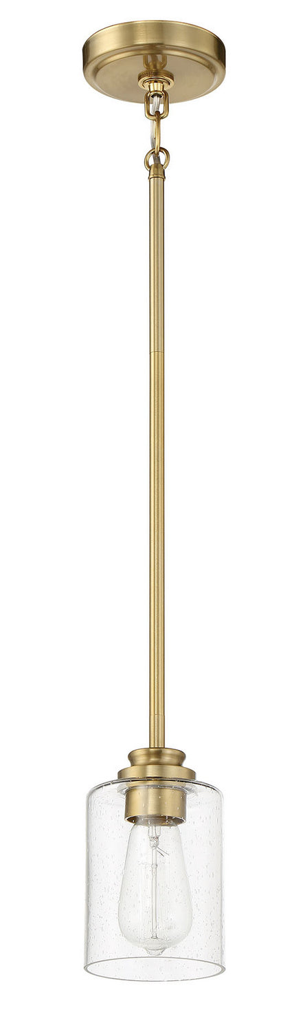 Bolden One Light Mini Pendant in Satin Brass - available from The Lighting Shoppe, trusted by Canadian homeowners