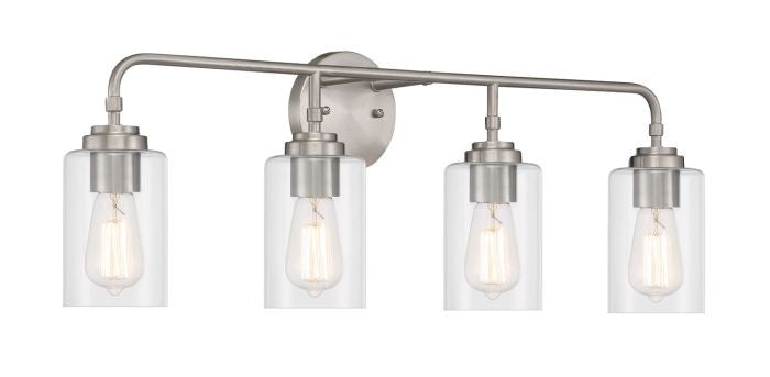 Stowe Four Light Vanity in Brushed Polished Nickel - available from The Lighting Shoppe, trusted by Canadian homeowners