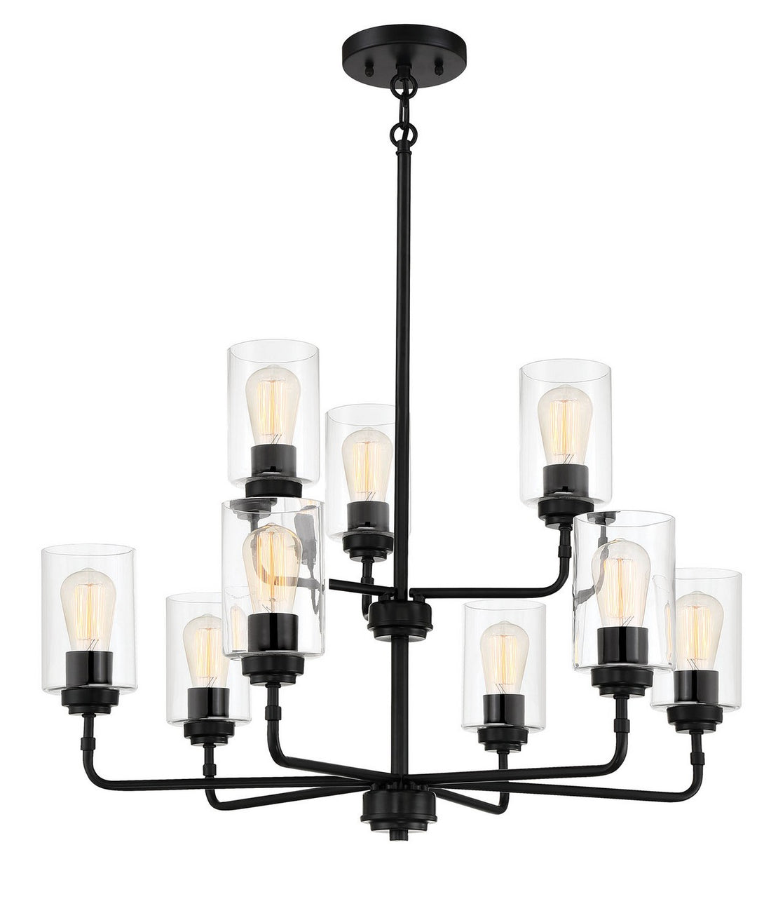 Stowe Nine Light Chandelier in Flat Black - available from The Lighting Shoppe, trusted by Canadian homeowners