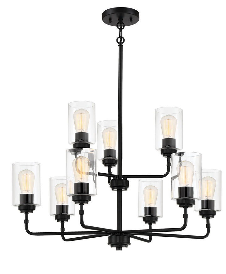 Stowe Nine Light Chandelier in Flat Black - available from The Lighting Shoppe, trusted by Canadian homeowners